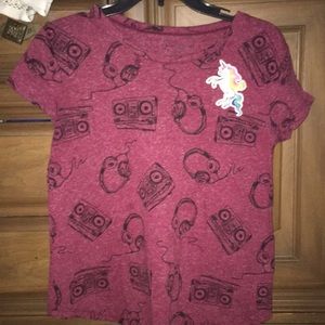 UNICORN patch T-Shirt with Headphones and Boombox